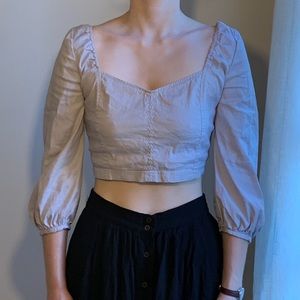 Aritzia gray crop top size small